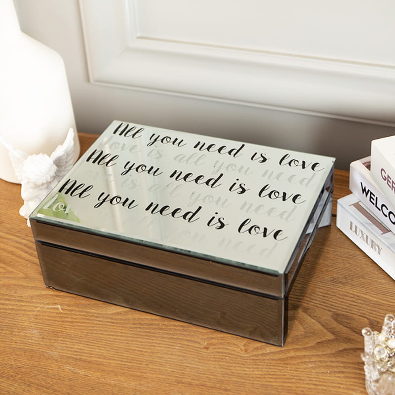 Partihandel hem förvaring brunt guld speglade smyckeskrin