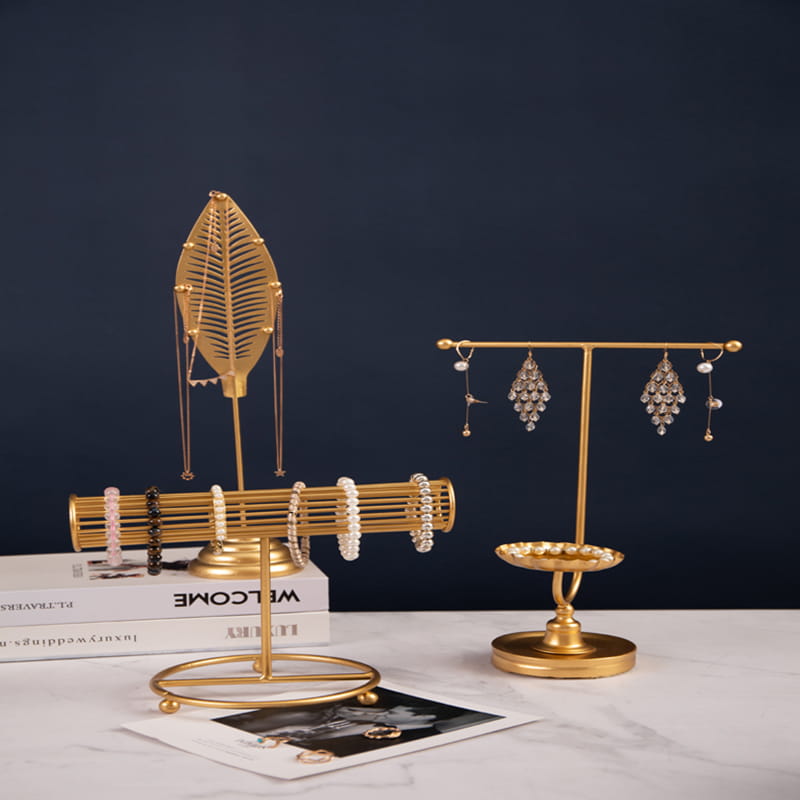 Smyckesställ Stativ Guld Halsband Ställ Smycken Display Ställ Örhänge Ställ