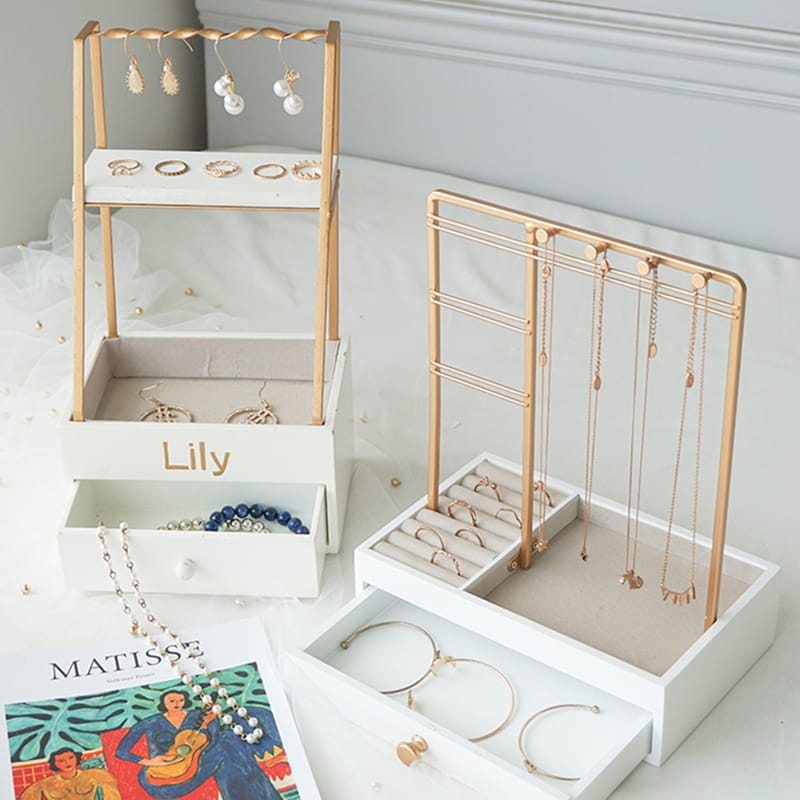 Skräddarsydd handgjord smyckeshållare, smyckessamlingsförvaring, bordsskiva halsband Armband örhängen Smyckesorganisator