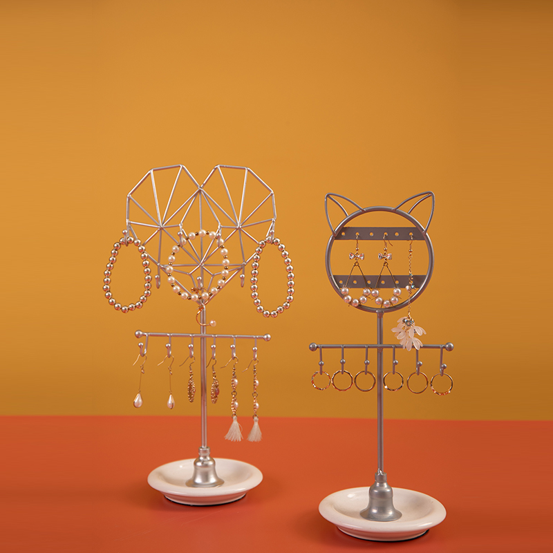 Anpassad metall kärlek hjärtformad katt halsband armband smycken hållare