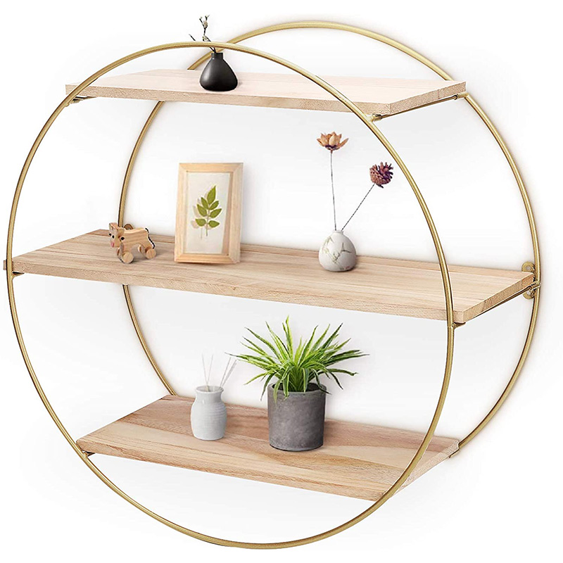 Dekorativ rund hylla i trä Installation av dekorativa möbler Dekorativ rund hylla i trä Installation av dekorativa möbler